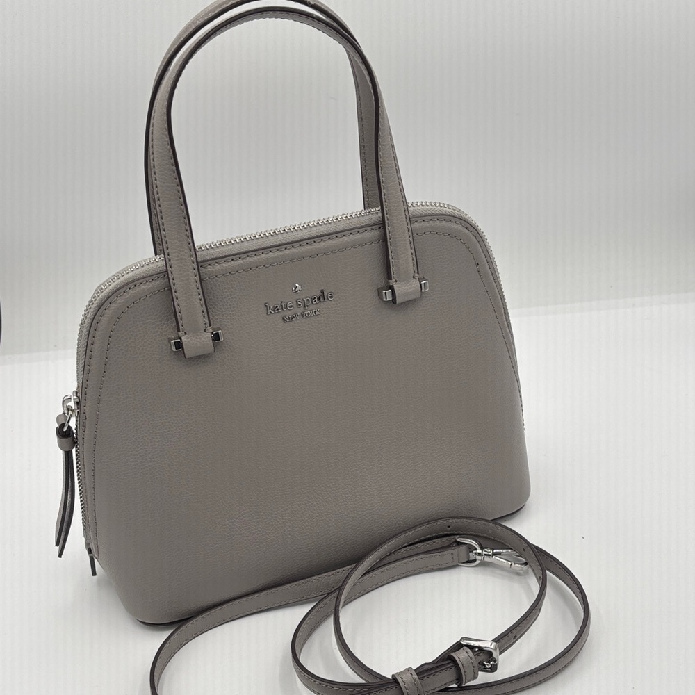 Kate Spade New York Patterson Drive Dome Satchel Purse Handbag Gray